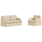 vidaXL Ensemble de Canapés 2 pc Crème tissu