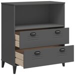 vidaXL Bibliothèque VIKEN gris anthracite 80x40x90cm bois d'ingénierie