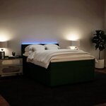 vidaXL Sommier à lattes de lit et matelas Vert foncé 140x190cm Velours