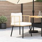 vidaXL Chaise de jardin avec coussins naturel résine tressée