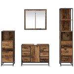 vidaXL Ensemble de mobilier de salle de bain 4 Pièces Bois ancien