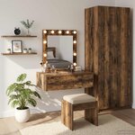 vidaXL Table de Toilette Marron 60 x 40 x 70 cm Bois d'ingénierie