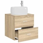 vidaXL Vanité de lavabo mural Chêne Sonoma 49 5 x 44 5 x 66 cm