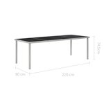 vidaXL Table de jardin Noir 220x90x74 5 cm Acier