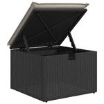vidaXL Salon de jardin 4 Pièces avec coussins noir résine tressée
