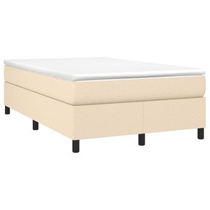 vidaXL Sommier à lattes de lit avec matelas crème 120x190 cm tissu