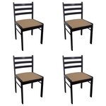vidaXL Chaises à manger lot de 4 marron hévéa solide et velours