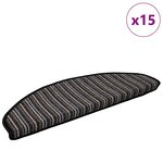 vidaXL Tapis d'escalier auto-adhésifs 15 Pièces Anthracite 65 x 21 x 4 cm