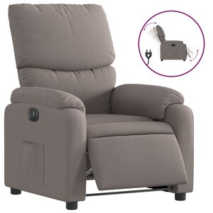 vidaXL Fauteuil inclinable électrique Taupe Tissu