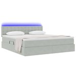 vidaXL Lit avec rangement et LED Gris clair 180 x 200 cm Velours