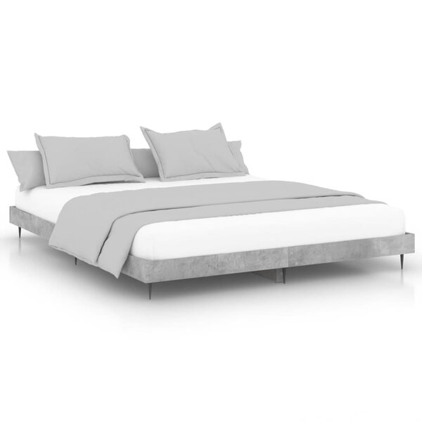 vidaXL Cadre de lit sans matelas gris béton 200x200 cm