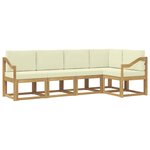 vidaXL Ensemble de canapés d'extérieur 5 Pièces Blanc et crème