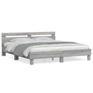 vidaXL Cadre de lit sans matelas sonoma gris 200x200 cm