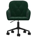vidaXL Chaises pivotantes à manger lot de 2 Vert foncé Velours