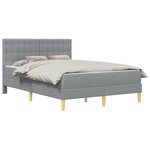 vidaXL Cadre de lit avec matelas Gris clair 140 x 200 cm Tissu