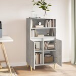 vidaXL Buffet haut Gris béton 60x36x110 cm Bois d'ingénierie