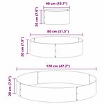 vidaXL Cache-pot de jardin Noir 120 x 120 x 20 cm Acier