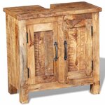 vidaXL Meuble toilette+miroir et 2 armoires latérales Bois de manguier