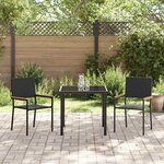 vidaXL Chaises empilables de jardin 2 pc Noir et Marron