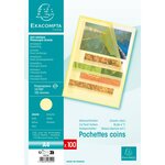 Sachet 100 Pochettes Polypropylène Grainé 12/100e - A4 - Jaune - X 10 - Exacompta