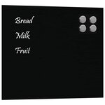 vidaXL Tableau noir magnétique mural Noir 60x50 cm Verre trempé