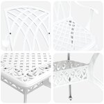 vidaXL Ensemble de salle à manger de jardin de 7 pièces en aluminium moulé blanc