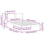 vidaXL Cadre de lit avec tête de lit Taupe 120 x 190 cm Pin massif