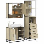 vidaXL Ensemble de meubles de salle de bain 3 Pièces chêne sonoma