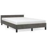 vidaXL Cadre de lit sans matelas gris foncé 120x190 cm velours