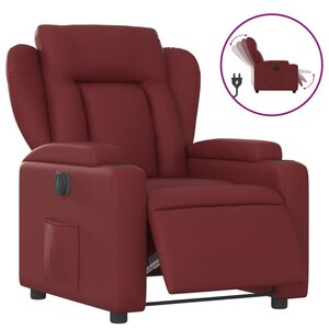 vidaXL Fauteuil inclinable électrique Rouge bordeaux Similicuir