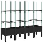 vidaXL Jardinière avec treillis noir 160x40x142 5 cm PP