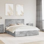 vidaXL Cadre de lit Gris béton 160 x 200 cm Bois d'ingénierie
