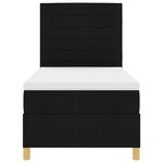 vidaXL Lit à ressorts noir 100x200 cm avec matelas en tissu