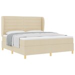 Lit à ressorts vidaXL avec matelas Crème 180x200 cm en tissu