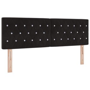 vidaXL Tête de Lit en Velours Argyle Noir 140 cm Velours