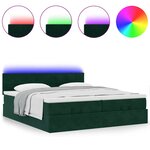 vidaXL Cadre de lit ottoman avec matelas vert foncé 200x200 cm velours