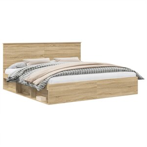 vidaXL Cadre de lit Sonoma 200 x 200 cm Bois de pin massif