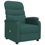 vidaXL Fauteuil de massage Vert foncé Tissu