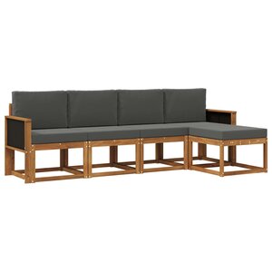 vidaXL Ensemble de canapés d'extérieur 5 pc Naturel et Anthracite