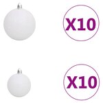 vidaXL Arbre de Noël artificiel pré-éclairé et boules noir 210 cm PVC