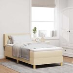 vidaXL Lit à Ressorts avec matelas Crème 90 x 190 cm tissu