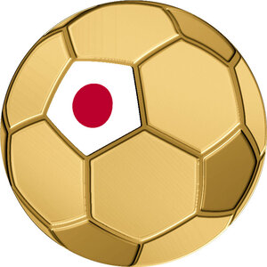 Pièce de monnaie en Or 3000 Francs g 0.031 (1/1000 oz) Millésime Gold Gift JAPAN FOOTBALL