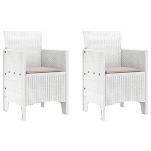 vidaXL Chaise de jardin 2 pc Blanc Polypropylène