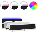 vidaXL Lit avec sommier avec matelas & LED Noir 200x200 cm Tissu