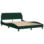 vidaXL Cadre de lit Dover vert foncé 140x190 cm velours