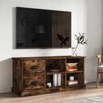 vidaXL Meuble TV chêne fumé 102x35 5x47 5 cm bois d'ingénierie