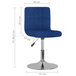 vidaXL Tabouret de bar pivotant Bleu Tissu