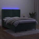 vidaXL Sommier à lattes de lit matelas et LED Vert foncé 140x190 cm