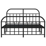 vidaXL Cadre de lit métal sans matelas avec pied de lit noir 183x213cm