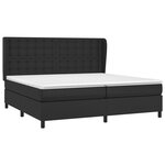 vidaXL Sommier à lattes de lit avec matelas Noir 200x200 cm Similicuir